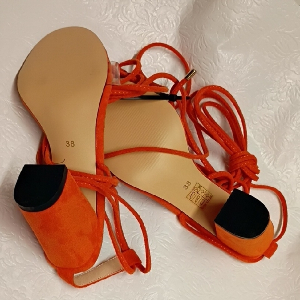 Amazon Essentials Vibrant Orange Strappy Sandals - image 10